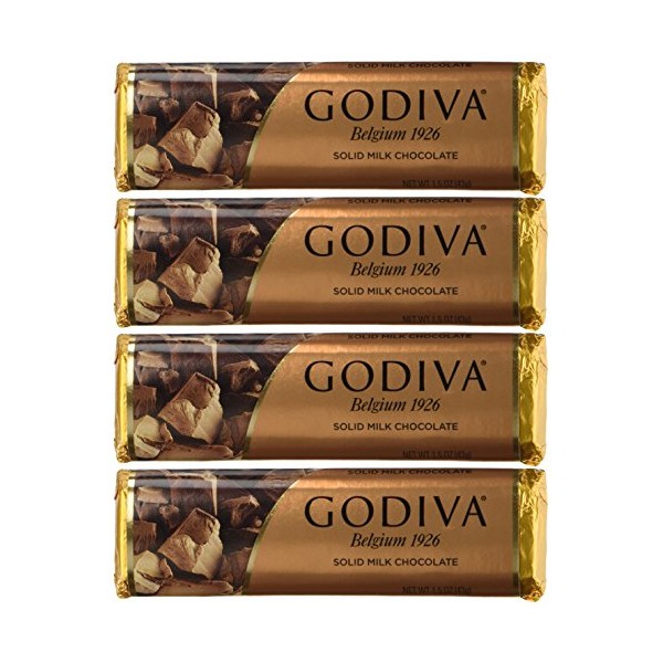 Godiva Chocolatier Solid Chocolate, 1.5 Ounce (Pack of 4) - Packaging May Vary
