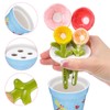Flower Measuring Spoons Set in Pot - Ceramic Baking Measuring
