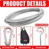 VIVBOO 40ft Clothes Line Outdoors 3/16" Wire Ropes Silver PVC
