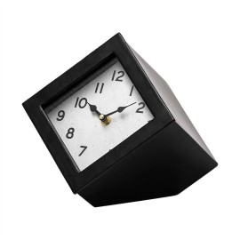 Mercana Furniture Ralph II Black Metal Cube Table Clock