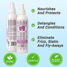 TotLogic Kids Detangler Hair Spray and Toddler Leave In Conditioner - Naturally Scented with Essential Oils - Original, 8 oz