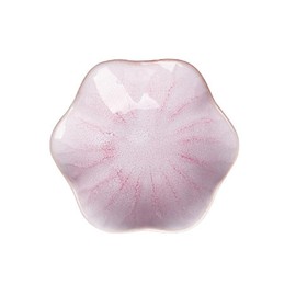 Bngukju Leaf Flower Trinket Dish, Four Leaf Clover Ceramic Ring Holder, Lotus Leaf Jewelry Decorative Trinket Tray Plate Gifts for Women (Pink - Lotus Leaf)