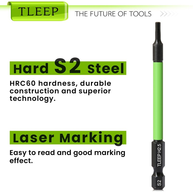 TLEEP 3.5" Long 1/4" Hex Head Allen Wrench Drill Bits,