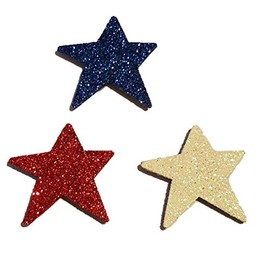 Roeda Brigthen Your Life Patriotic Star Set of 3 Assorted Glitter Magnets 12053MG Made in USA