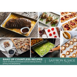 Commercial Quality Cookie Sheet Pan - 2 Pack Aluminum Half Sheet Baking Pan by Saffron & Sage Home Living - This 18x13 Baking Sheet Set is Rust & Warp Resistant, Heavy Duty, of Thick Gauge