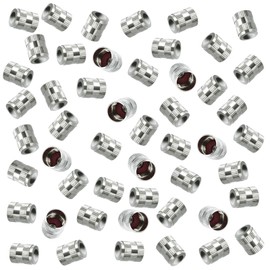 50 Pack Brass Tire Valve Caps - Chrome Brass Heavy-Duty Stem Covers with O Rubber Seal, Leak-Proof Air Protection, Fits Car, Bike, Truck, Motorcycle