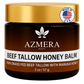 Homemade 100% Grass-Fed Beef Tallow For Skin Balm with Organic Manuka Honey MGO 263+ - Unscented