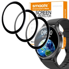 smaate 3D Screen Protector Compatible with GTX18 AR-01 1.3 inches Fitpolo Smartwatch, PMMA, Full Coverage, 3 Pieces