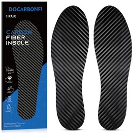 Carbon Fiber Insole, 1 Pair, Rigid Shoe Insert for Arthritis, Turf Toe, Hallux Limitus, Hallux Rigidus, Foot Fractures, Mortons Neuroma Inserts, Alternative to Post Op Shoe 285mm