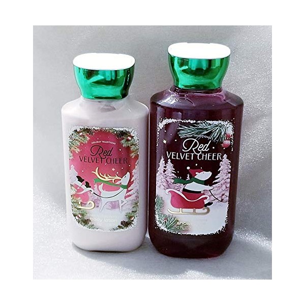 Bath and Body Works 2pc Body Lotion & Shower Gel Holiday Traditions Set RED VELVET CHEER