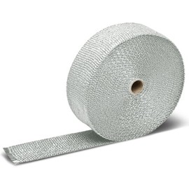 DNA MOTORING 2" x 15 Meter White Exhaust Heat Wrap, Exhaust Tape High Temp Heat Tape for Pipes, Motorcycle Fiberglass Insulation Roll for Exhaust Pipes, WRAP-T1-WH-15M