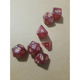 Polyhedral Gaming 7Pc Dice Set Red Swirl; DnD, Roleplaying, FREE SHIPPING