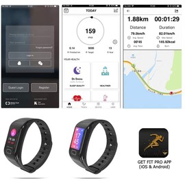 NK Smartband-02 Smart Activity Tracker Heart Rate Sleep Monitor Waterproof IP67 Pedometer Black