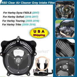 Unbranded Clarity RSD Air Cleaner Grey Intake Filter Kit For Harley Touring Trike 08-2016