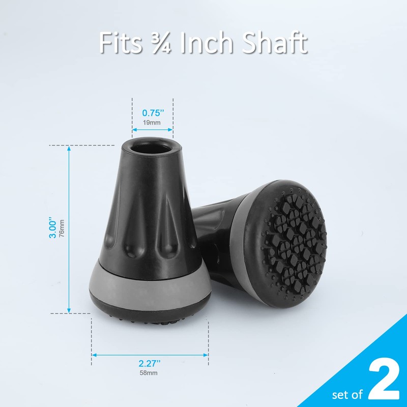 Rehand Cane Tips, 3/4 Inch All Terrain Tip for Cane