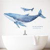 Condessacity Wall Sticker Sea Life Stylish Large Whale Cute Blue