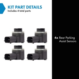 TRQ Rear Parking Assist Sensor Set Compatible with 2015-2018 Ford F-150 2015-2019 F-250 Super Duty F-350 Super Duty