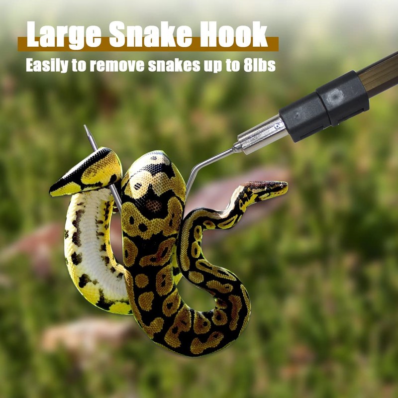 Wamlet 87" Snake Hook Retractable Reptile Catcher Stick Tongs Long