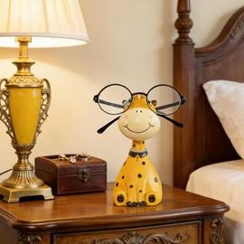 BlissfulVistas Resin Animal Eyeglass Holder, Decorative Animal-Shaped Glasses Stand for Desk And Nightstand Dressing table, Ideal Gift for Animal Lovers, Home Office Accessory (giraffe)
