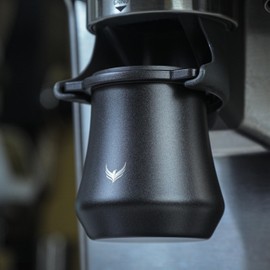 KNODOS 54mm Coffee Bean Dosing Cup Stainless Steel Espresso Dose Cup With Grinder Activating Tab Fits Breville Espresso Machine Accessories (Black)