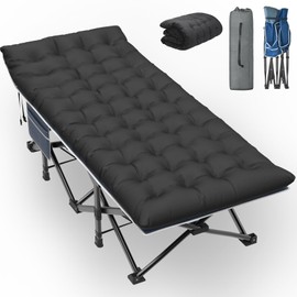Slendor XXL Camping Cot, Oversized Cot for Adults, 79" L x 32" W x 19" H Sleeping Bed with Mattress, Carry Bag, Folding Camping Cot Bed for Travel, Guest, Support 900lbs