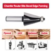 SICWOOD Chamfer Router Bit 1/2 Shank, 15° Degree Carbide 2-Flute