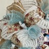 Cuddling Snowman Handmade Winter Wreath Deco Mesh
