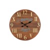 HomeRoots 24" Brown Solid Wood Silent Analog Round Wall Clock