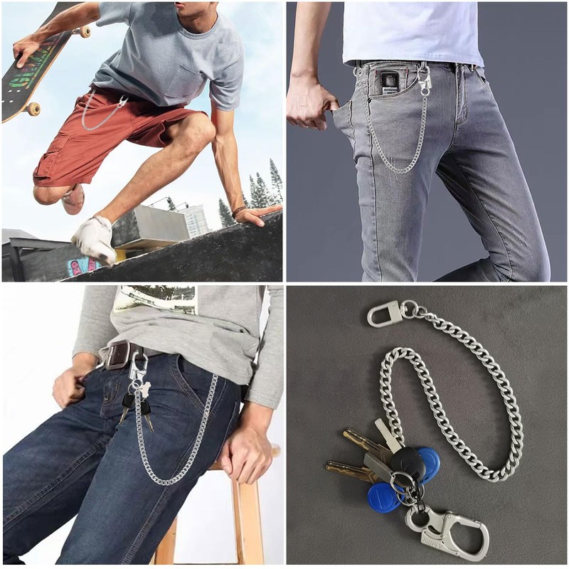 [Ahiller] Men's Wallet Chain, Double Locking Key Chain with Tungsten