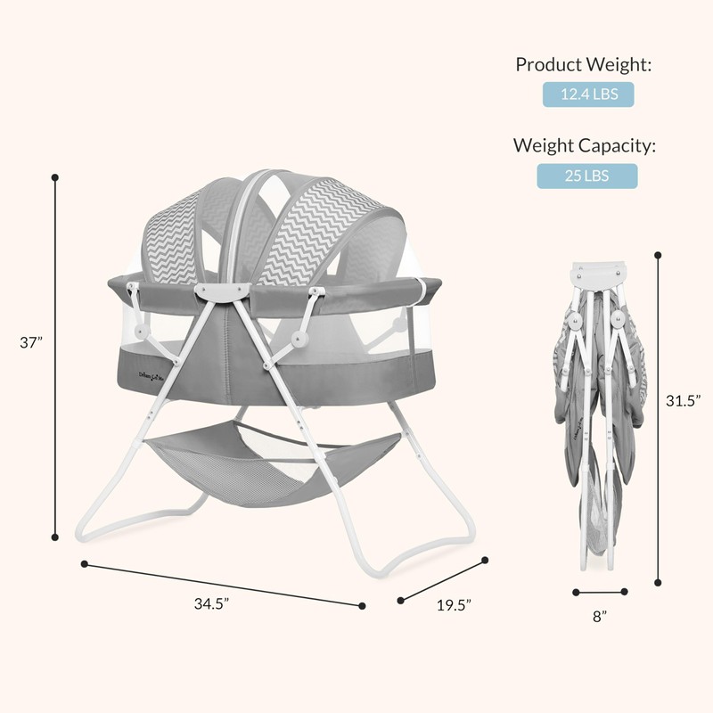 Dream On Me Karley Bassinet, Grey