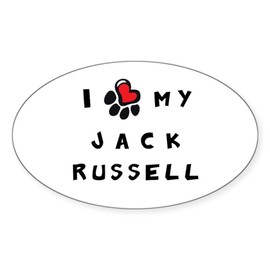CafePress I *Heart* My Jack Russell Oval Car Bumper Sticker