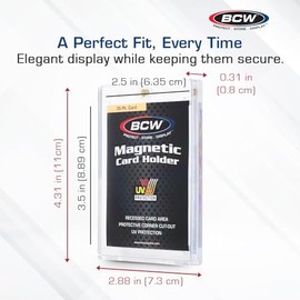 BCW - Portatarjetas magnéticas, grosor de 35 puntos, paquete de 40 unidades, estuche protector para tarjetas con cierre magnético dorado seguro, prote