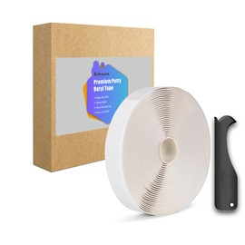 Rvhouse Butyl Tape White 1” x 30 Ft 1 Pack None Hardening Premium Butyl Caulk Tape for RV Window Glazing Roofing Leak Opening Pipe Plumbing Fixture EPDM Roof Patching (PBT2509W1)