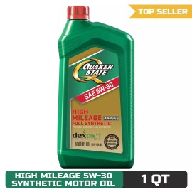 Quaker State Full Synthetic Dexos High Mileage 5W-30 Motor Oil, 1 Quart