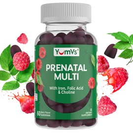 YumVs Prenatal Gummies for Women - Prenatal Vitamins for Women with Folic Acid, Iron & Choline - Vegetarian & Kosher Pregnancy Vitamins - Womens Prenatal Multivitamin with A C D3 E B6 B12 (60 Count)