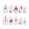 press on nails (Red heart, Medium)