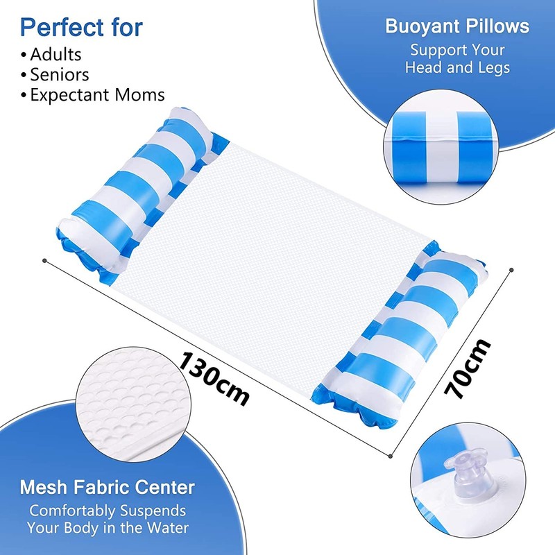LATERN 130CM Swimming Pool Float Hammock, 4-in-1 Saddle/Lounge Chair/Hammock/Drifter Inflatable