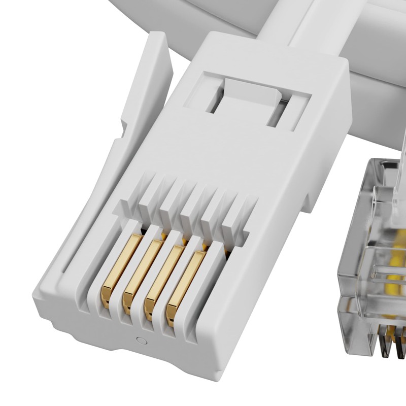 ConnectingU 5m White 4 Wire RJ11 Male to BT Male