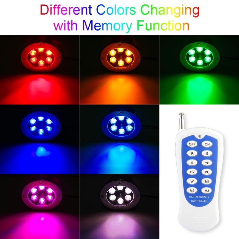 RSN LED Landscape Lighting 18W RGB Underground Light IP65 Waterproof
