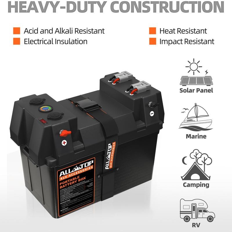 Portable Battery Box w/ Build-in Ports & Plugs, Battery Not