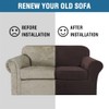 H.VERSAILTEX Real Velvet Plush 3 Piece Stretch Sofa Covers Couch