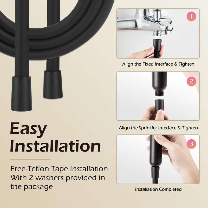 Shower Hose, Ultra-Soft Silicone Shower Hose Replacement, Anti-Kink Designed Handheld