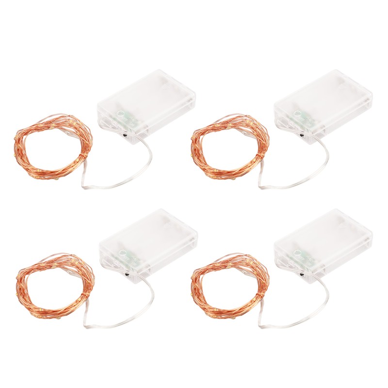 4pcs LED String Lights 5.3m 52pcs Lamp Beads Warm Lighting