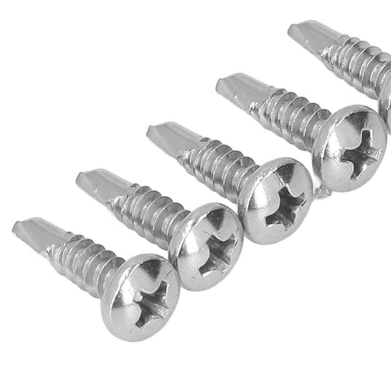 200PCS Round Head Drill Screws 304 Stainless Steel Self Drilling