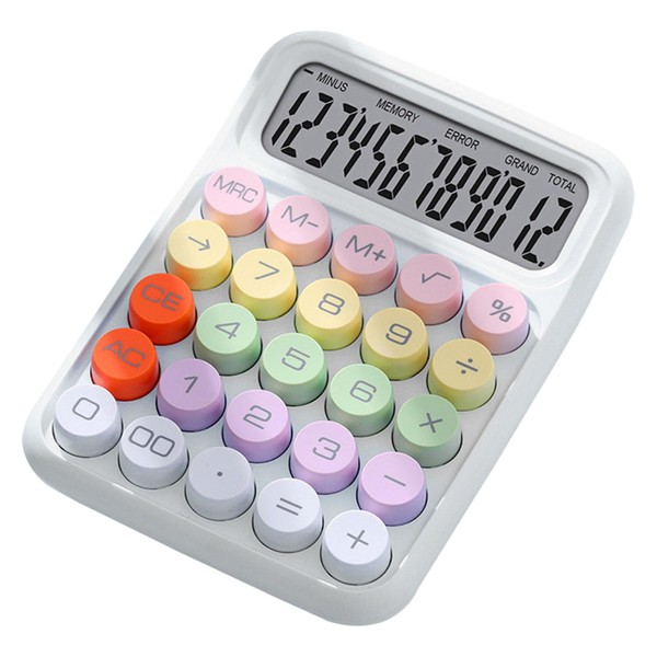 Septpenta Calculator with Mechanical Switch, Colourful Calculator, Purple Calculator, Cute