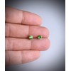 Green Stud Earrings with Crystal Stones 925 Sterling Silver 4mm