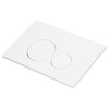 Toilet Water Tank Panel White ABS Squared Round Button Dual
