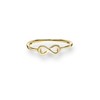 Glanzstücke München Women's Infinity Ring Sterling Silver Yellow Gold-Plated Infinity Sign Ring Gold Ring with Symbol, Silver