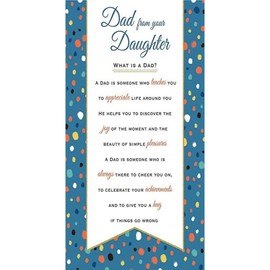 Sentiment Father's Day Card Dad from Daughter - 9 x 6 inches - Regal Publishing (C88392)