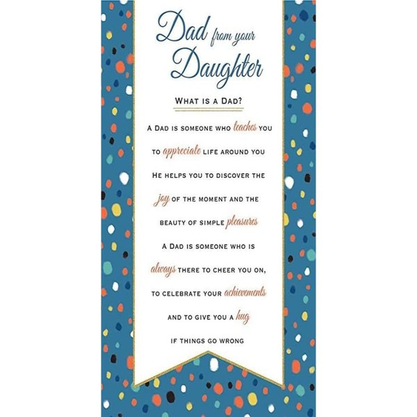 Sentiment Father's Day Card Dad from Daughter - 9 x